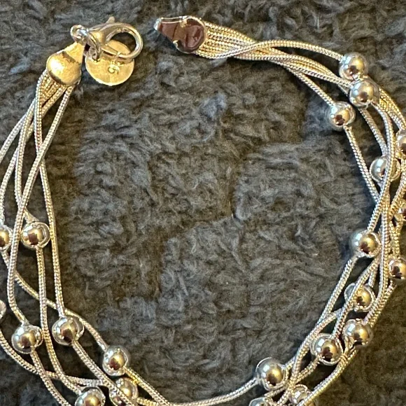 Sterling Silver 925 Elegant Silver Beaded Bracelet - Picture 6 of 8